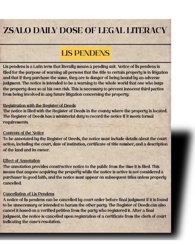 [14] Registry of Deeds Lis Pendens