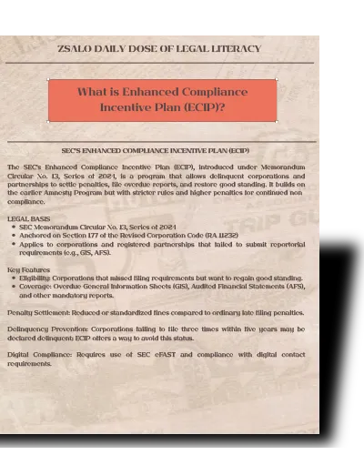 [19] SEC Enhanced Compliance Incentive Plan (ECIP)