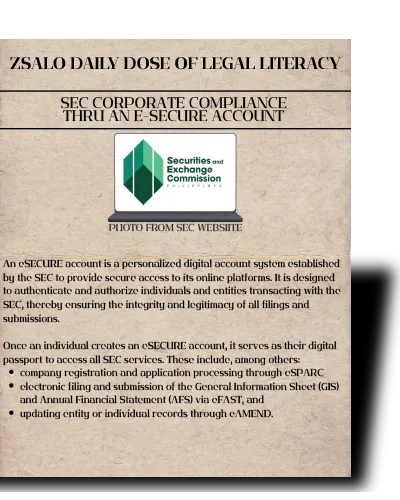 [36] Corporate Compliance through e-Secure Account