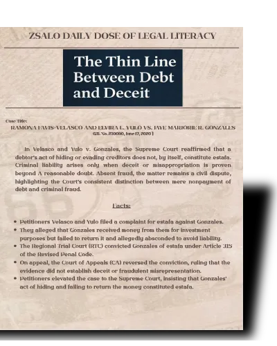 [43] The thin line between debt and deceit