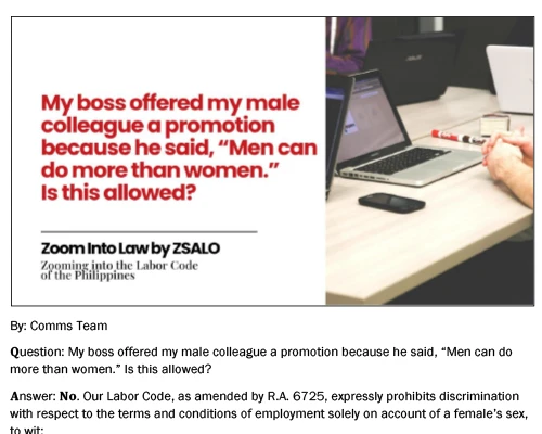 Boss promote men because they can do more