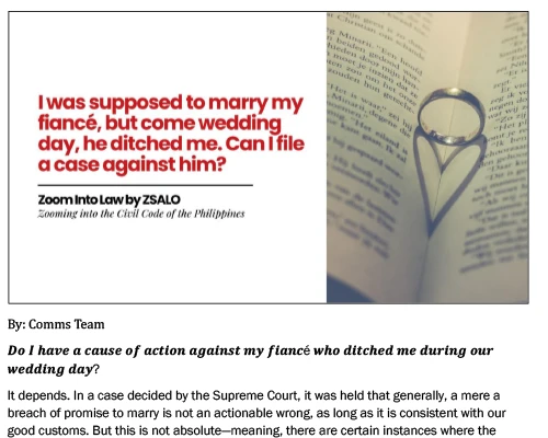 Ditched during our wedding day can I file