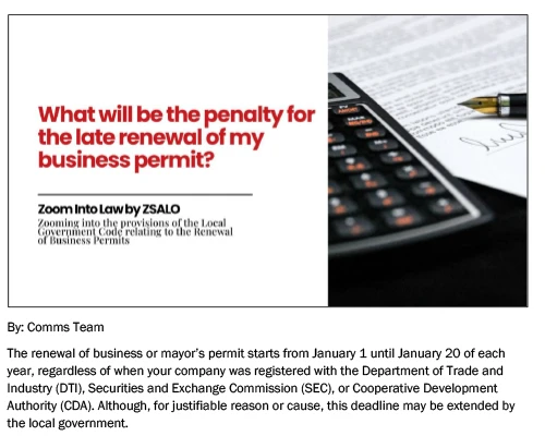 Penalty for late renewal of business permit